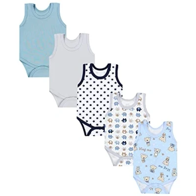 Abbildung von TupTam Body Baby Jungen Achselbody in Unifarben 5er Pack