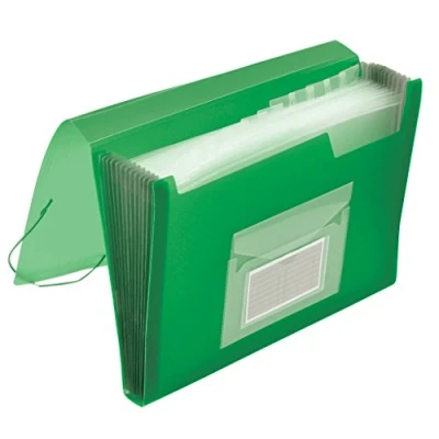 Abbildung von Q Connect KF02480 Belegsammeltaschen und Fächertaschen translucent grün