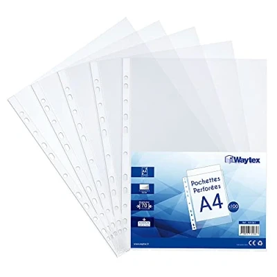 Abbildung von Waytex 931307 Klarsichthüllen, A4, 70 Mikron, glatt, 100 Stück