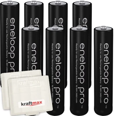 Abbildung von kraftmax 8er Pack Panasonic Eneloop PRO XX AAA / Micro Akkus 950 mAh Akku Set