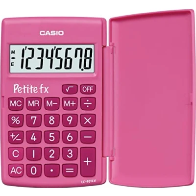 Abbildung von CASIO Taschenrechner Petite FX, mit Schutzklappe und großem Display