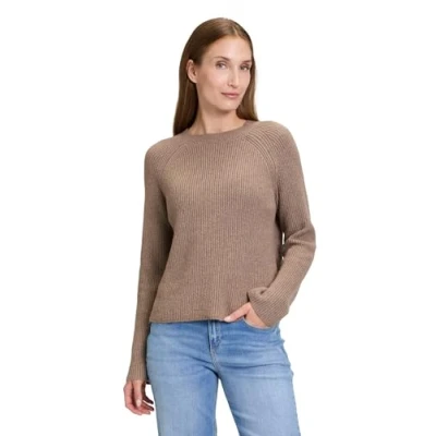 Abbildung von Cartoon MIT Rundhalsausschnitt Strickpullover, Damen, Größe: 42, Hellbraun