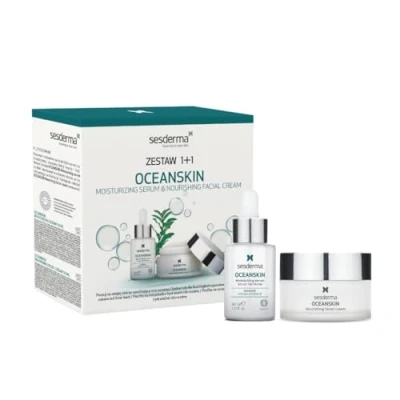 Abbildung von Sesderma Oceanskin Set Feuchtigkeitsspendende Gesichtscreme 50 ml + Intensiv Serum 30 Regeneration &amp; Schutz Für trockene, dehydrierte empfindliche Haut Anti Aging Antioxidativ