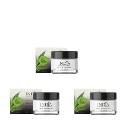 Abbildung von Spar Pack, 3x Gesichts Creme mit Hanfsamen Öl Extrakt in Bio Premiumqualität, feuchtigkeitsspendend bei trockener Haut Neurodermitis straffende Hanfcreme Anti aging mindert effektiv Falten