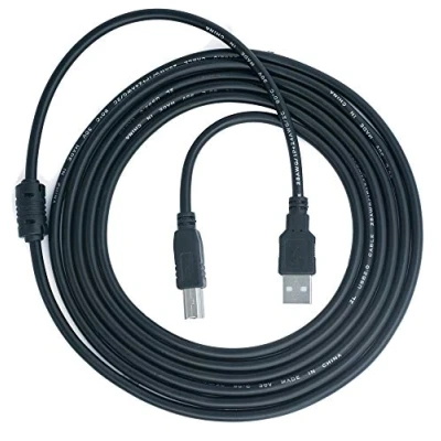 Abbildung von System S USB 2.0 Kabel 3 m Typ B Stecker zu A Ladekabel in Schwarz