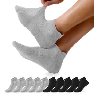 Abbildung von FALARY Socken Herren 39 42 Kurz Sneaker Damen Baumwolle Kurzsocken Halbsocken Laufsocken Wandersocken Atmungsaktiv Schwarz Graue 10 Paar