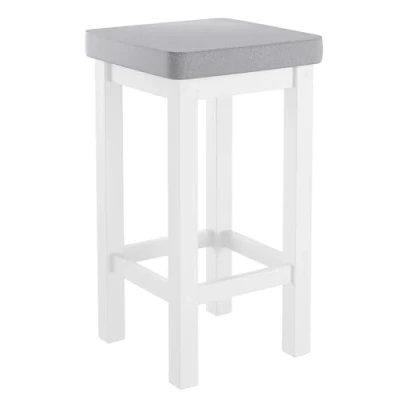 Abbildung von ERST HOLZ Arbeitshocker Holzhocker Barhocker verschiedene Polsterfarben 60 cm hoch Kiefer weiß