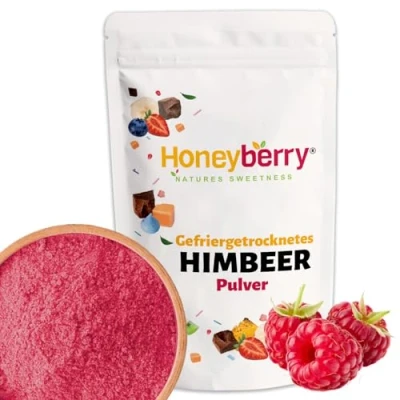 Abbildung von Gefriergetrocknetes Himbeerpulver 250g Gefriergetrocknete Früchte Pulver Gefriergetrocknet zum Backen, Smoothies &amp; Müsli 100% Natürliches Himbeeren ohne Zusätze