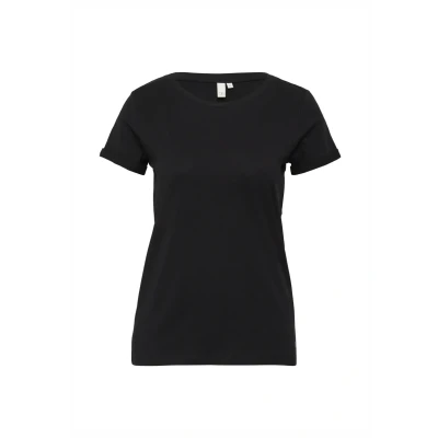 Abbildung von QS MIT Rundhalsausschnitt Tshirt basic, Damen, Größe: XS, Schwarz