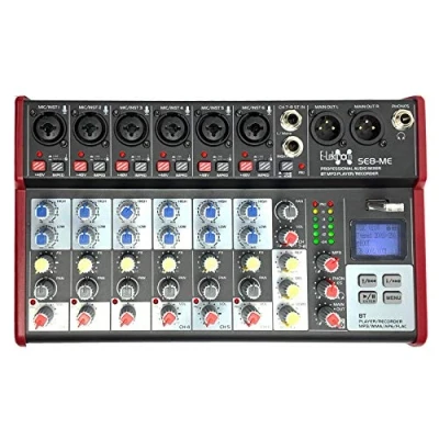 Abbildung von E Lektron SE 8 Live Mischpult 6 Kanal Mixer + stereo USB/Bluetooth/Soundkarte/Phantom