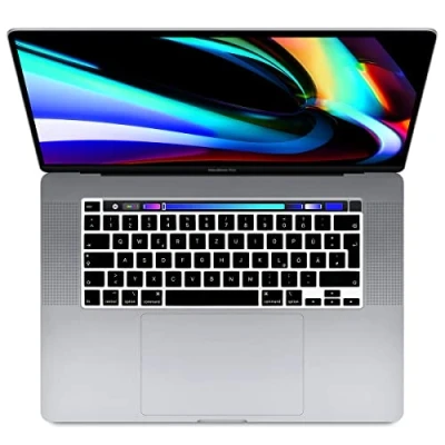 Abbildung von Digi Tatoo Ultra Dünn Tastaturschutz Kompatibel für 2022 New M2 chip MacBook Pro 13 and 2020/2019 Zoll A2338 A2289 A2251(EU/German Layout),Silicone Cover Black