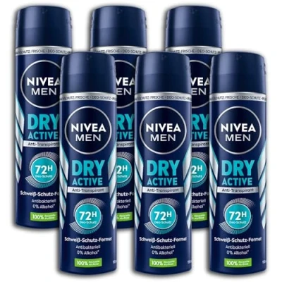 Abbildung von 6 er Pack Nivea Men Dry Active Deodorant Deo Spray x 150ml