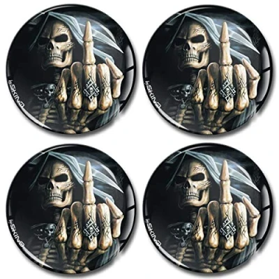 Abbildung von SkinoEu Aufkleber Autoaufkleber für Radkappen Nabenkappen Nabendeckel Radnabendeckel Rad 70mm Totenkopf Schädel A 2570
