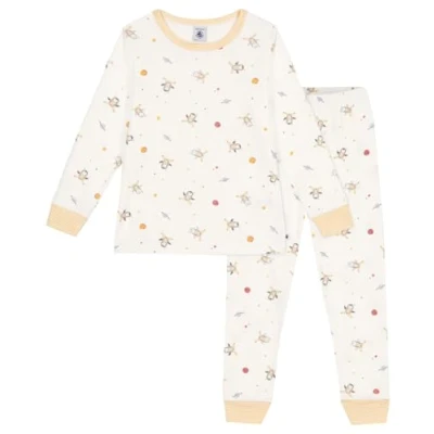 Abbildung von Petit Bateau A0B82 Langarm Pyjama Und Maske Mädchen Marshmallow/Multico 8 Jahre