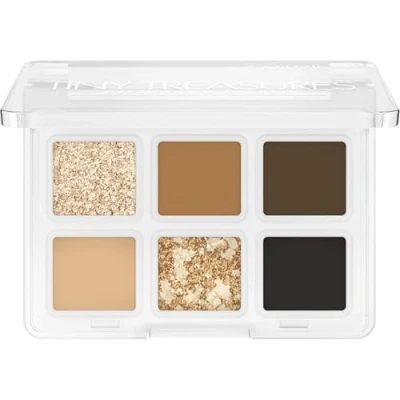 Abbildung von Catrice Tiny Treasures Eyeshadow Palette, Lidschatten, Nr. 010, Braun, 6 Braun Töne, schimmernd, glitzernd, vegan, ohne Mikroplastikpartikel, Nanopartikel frei, Parfüm, 1er Pack (4.2g)