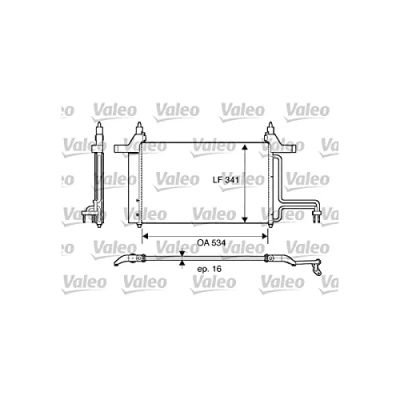 Abbildung von VALEO 817669 Klimakondensator ohne Trockner Aluminium 341mm R134a