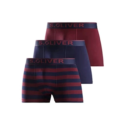 Abbildung von s.Oliver RED LABEL Bodywear LM Herren GH 35B_LS Boxershorts, Bordeaux/Navy, passend (3er Pack)