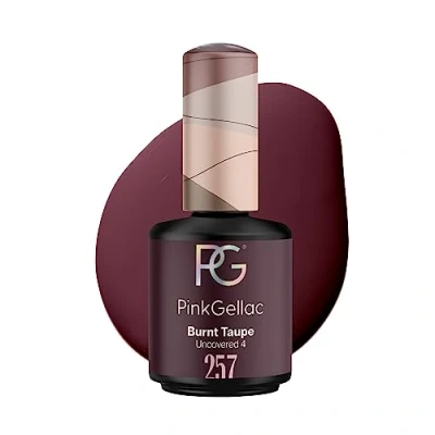 Abbildung von Pink Gellac UV Gel Nagellack 257 Burnt Taupe 15 ml Shellac Braun Einfache Anwendung Lack Nagel für 14 Tage schöne Nägel Made in Holland