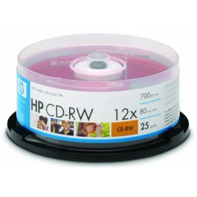 Abbildung von HP CD RW 4x12x Rohlinge (80 Minuten/700 MB) 25 Disc Cake Box
