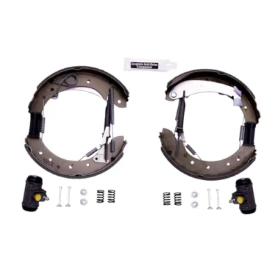 Abbildung von HELLA Shoe Kit Pro 8DB 355 004 241 Bremsensatz, Trommelbremse mit Radbremszylinder, Stellelement FIAT: Ducato II Pritsche/Fahrgestell