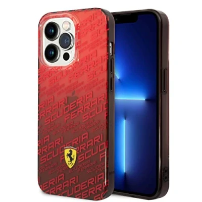 Abbildung von CG MOBILE Ferrari Handyhülle für iPhone 14 Pro Max in Farbverlauf Rot Scuderia Dyed Bumper Collection, kratzfeste und langlebige Hartschale mit zugänglichen Anschlüssen, Stoßdämpfung Signatur Logo