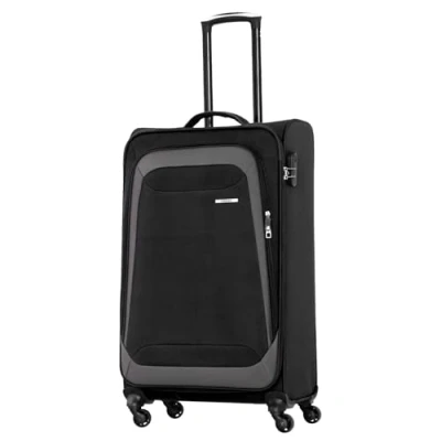 Abbildung von NOWI Korfu 360 Drehbarer Koffer Arretierbares Gestänge, 2 Vortaschen, Zahlenschloss, Geschäumte Front, 4 Rollen (schwarz, XL)