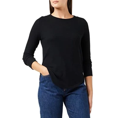 Abbildung von TOM TAILOR Denim Damen Basic Langarmshirt 1034331, 14482 Deep Black, M
