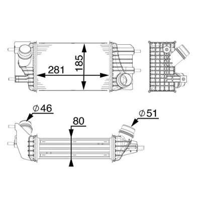 Abbildung von MAHLE ORIGINAL CI 154 000P Ladeluftkühler NISSAN: Pulsar Schrägheck, Juke