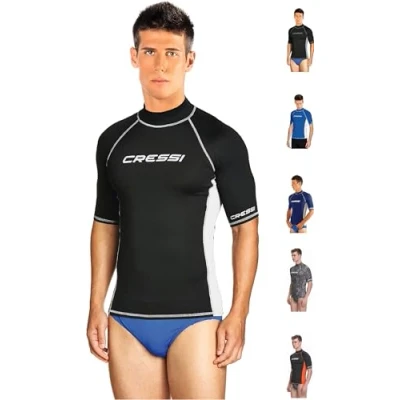 Abbildung von Cressi Rash Guard Man Schützendes Kurzarmshirt für Herren, Ideal Wassersport, aus Speziellem Elastischem Stoff, UV/UPF 50+ Sonnenschutz