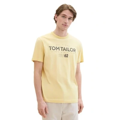 Abbildung von TOM TAILOR Herren Basic Sommer T Shirt mit Print, light yellow, XXL