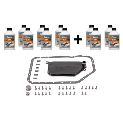 Abbildung von VAICO V10 3213 XXL Teilesatz, Ölwechsel Automatikgetriebe mit Dichtung Dichtring, Ölmenge für Ölspülung AUDI: A8 D2, A6 C6 Avant