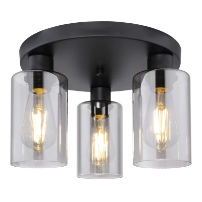 Abbildung von Lighting HADERA Deckenleuchte Metall schwarz matt, 3x E27