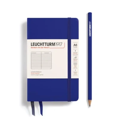 Abbildung von LEUCHTTURM1917 372359 Notizbuch Pocket A6, Hardcover Schreibbuch, 187 nummerierte Seiten, Ink, liniert