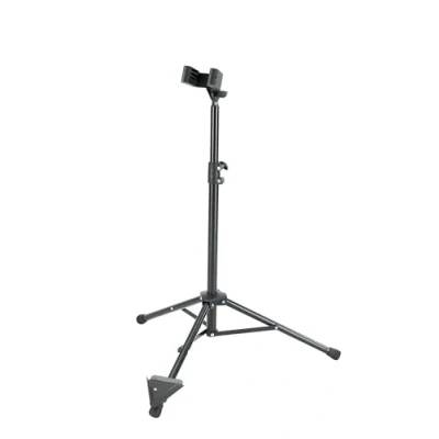Abbildung von K&amp;M 15060 Bassklarinettenständer Schwarz Stahl variable Breite, große Auflageschale Höhe bis 120 cm verstellbar