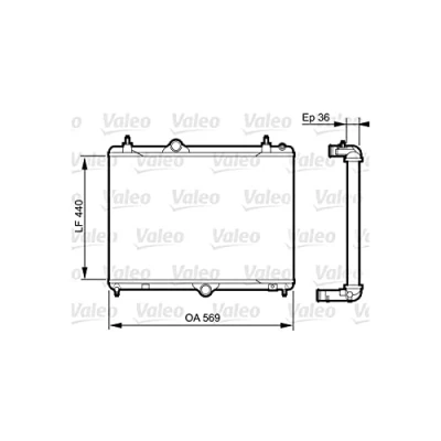 Abbildung von VALEO 735371 Kühler, Motorkühlung Aluminium 555 394 24 CITROËN: C5 III Kombi, PEUGEOT: 508 I Limousine
