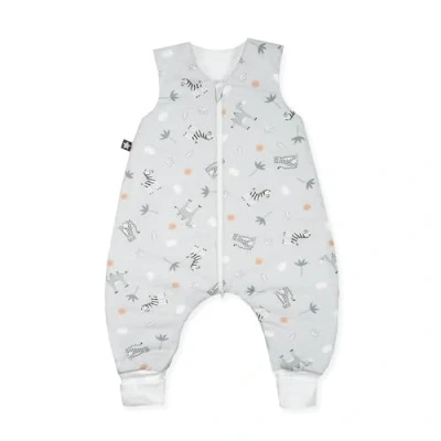 Abbildung von Julius Zöllner Schlafoverall Jumper Jersey, warme Füllung 2,5 TOG, waschbar bei 60C, Made in Germany, Oeko TEX Standard 100, Savanne grau, Gr. 104