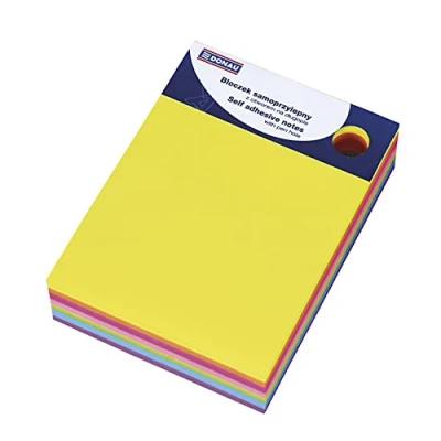 Abbildung von DONAU 7581001PL 99 Notes Haftnotizen Verschiedene Farben Selbstklebewürfel Haftnotizzettel Sticky 101x76mm, 1x280 Blatt, Notizblöcke quadratisch für Büro Schule