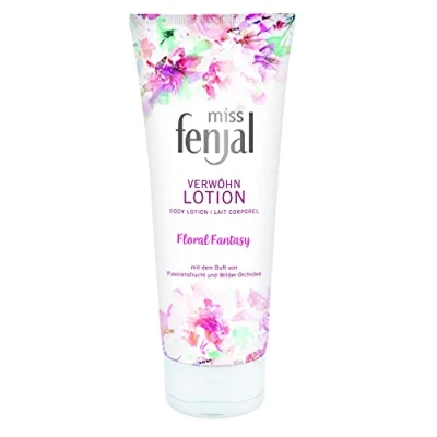 Abbildung von miss fenjal Body Lotion 200 ml, Körpercreme mit dem Duft von Passionsfrucht und Wilder Orchidee, für normale Haut Floral Fantasy