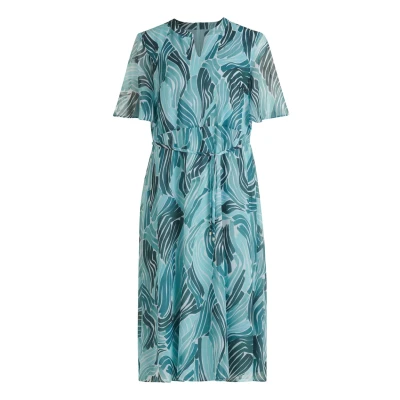 Abbildung von Betty &amp; Co Damen Chiffonkleid mit Flügelärmeln 38, Petrol/Mint