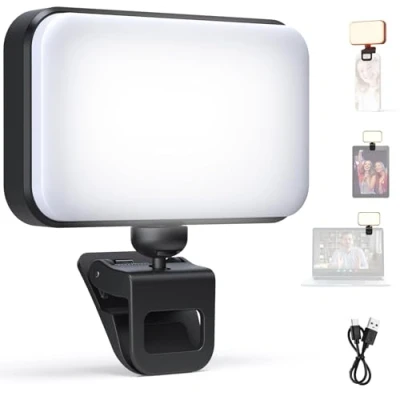 Abbildung von NEEWER Entry Level Version LED Selfie Licht, Kunststoff Clip auf Telefon Füllung Beleuchtung für iPhone, 66 LEDs CRI92 Computer Laptop Webcam Zoom Video Konferenz Makeup Aufnahme Streaming, N6