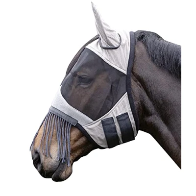 Abbildung von HKM Fliegenmaske Fringes Silber/Grau Pony