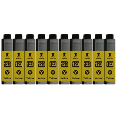 Abbildung von 10 Druckerpatronen kompatibel zu LC123 Yellow für Brother DCP J132W J152W J172W J552DW J752DW J4110DW MFC J245 J470DW J650DW J870DW J4410DW J4510DW