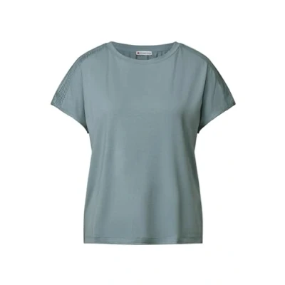 Abbildung von STREET ONE Damen 3226969 Jersey Shirt mit Mesh Detail, Arona Blue, 34