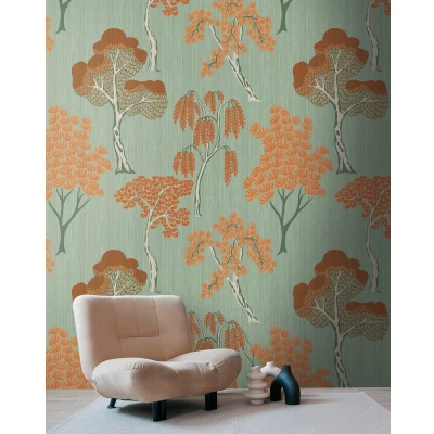 Abbildung von living walls Fototapete &quot;THE WALL III Wald Tapete Motivtapete Floral Wald&quot;, matt, Vliestapete Blätter für Schlafzimmer Küche Wohnzimmer Bäume Design