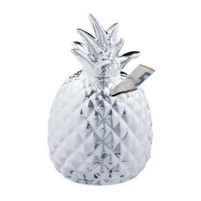 Abbildung von relaxdays Spardose Ananas in Silber