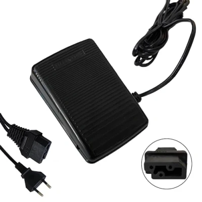 Abbildung von Nähmaschine Fußpedal Fußsteuerung Controller Universal Fußschalter Pedal für Elektronische mit Netzkabel Variable Speed 200 240V