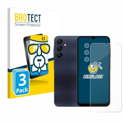 Abbildung von BROTECT Schutzglas für Samsung Galaxy A25 5G (Display+Kamera) (3 Stück) Schutzfolie Panzer Folie Glas [Extrem Kratzfest 9H, Anti Fingerprint,