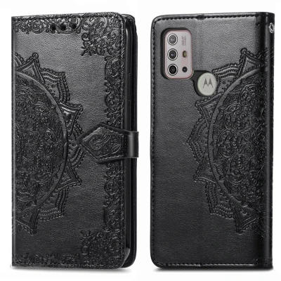 Abbildung von Motorola Moto G30 Hülle Kunstleder iMoshion Klapphülle Handyhülle Schwarz