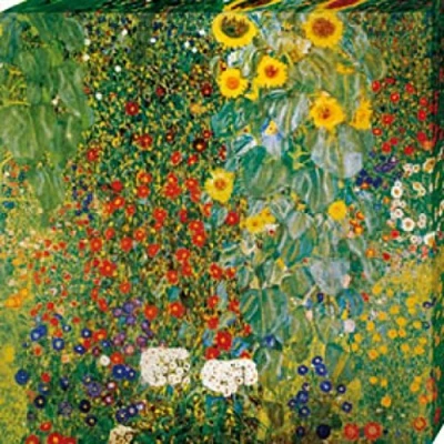 Abbildung von 1art1 Gustav Klimt Poster Bauerngarten Mit Sonnenblumen, 1905 06 Bilder Leinwand Bild Auf Keilrahmen XXL Wandbild Kunstdruck Als Leinwandbild 40x40 cm