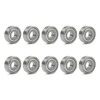 Abbildung von Unxuey 6x15x5 mm Rollschuhlager Stahl Miniaturmodell Deep Groove Kugellager Packung für Skateboard Roller Inline Skates mit 10 Stück
